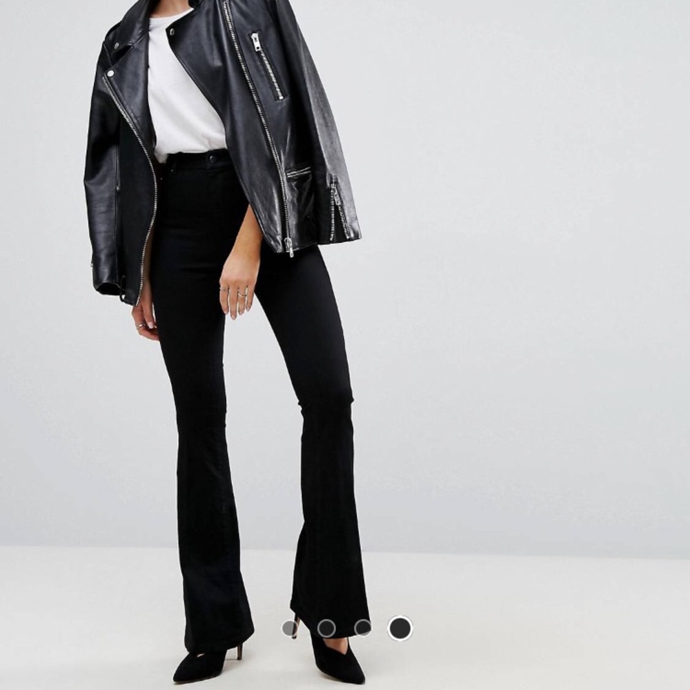 Asos High Rise Black Flare Jeans